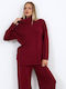 Women's Turtleneck Sweater Burgundy