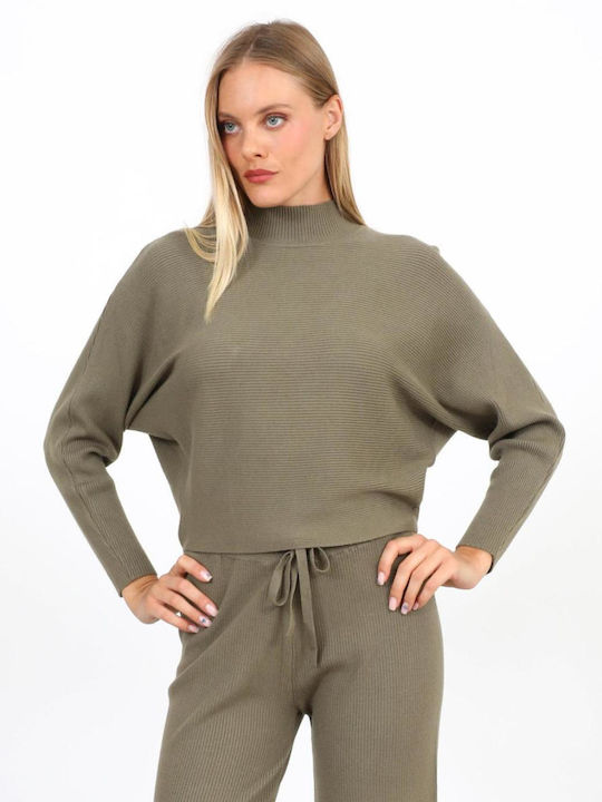 Women's Sweater with 3/4 Sleeve Khaki