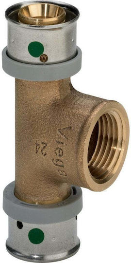 Viega Tee 20 X 1/2 X 20 Brass Glossy
