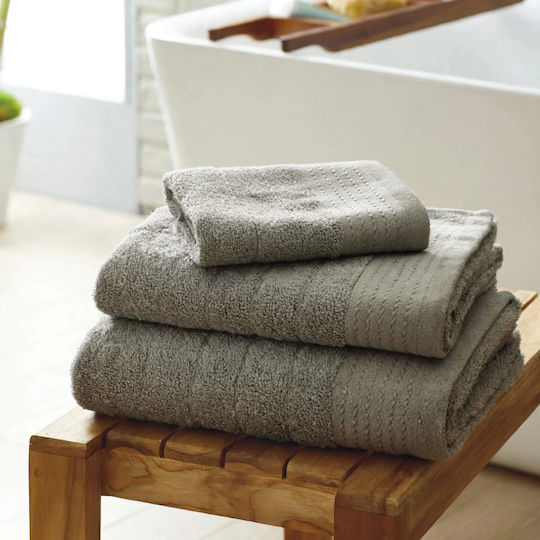 Isadore Lorraine Set of Bath Towels 3 pcs Grey-Olive Weight 500gr/m²
