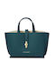 Agatha Leather Women's Shoulder Bag Petrol Blue
