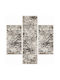 Diva Hl299a Σετ Μοντέρνα Χαλιά Κρεβατοκάμαρας Cream Brown 3τμχ