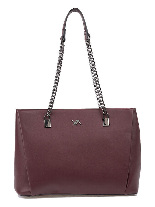 Verde Women's Shoulder Bag Burgundy