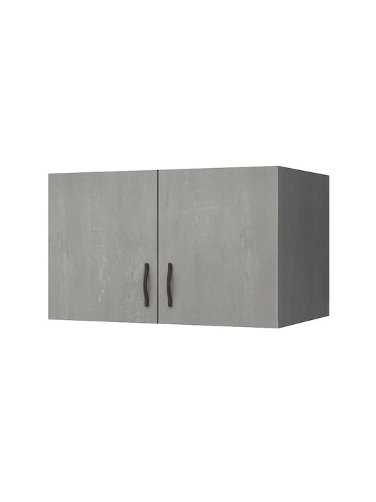 Megapap Правоъгълен Тавански Шкаф от ПДЧ в Сив Цвят Бетон 100x60cm GP028-0123,4