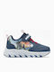 Kids Sneakers with Hoop & Loop Closure & Lights Blue