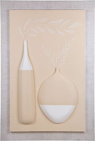 Canvas Painting 3D Vases White-Beige 80x120cm Eurolamp 812-20128