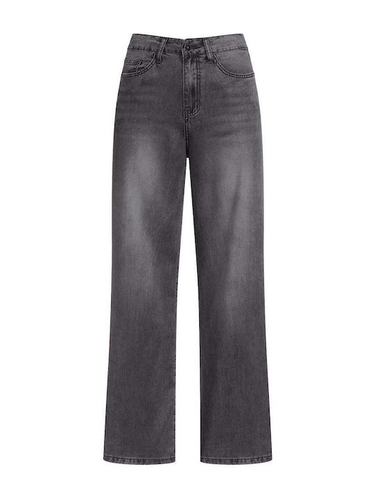 Celestino Damen Jeans Wide Leg Loose Fit Schwarz