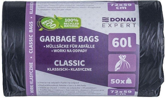 Donau Trash Bags Capacity 60lt 72x59cm 50pcs Black