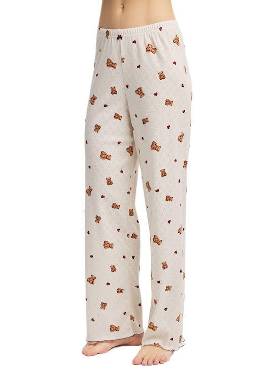 Minerva Winter Women's Pyjama Trousers Ecru