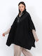 Women's Black Poncho
