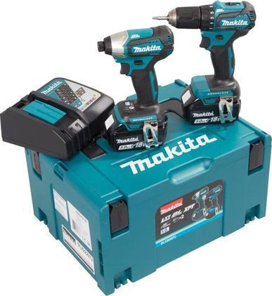 Makita DLX2414AJ Комплект Дрелка-Отвертка и Отвертка Безчеткови 18V с 2 Батерии 2Ah и Калъф с Зарядно Устройство