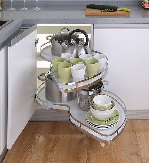 Finetto Küchenmechanismus Fächer mit Bremsen Tür 50cm Weiß Rechtsöffnung