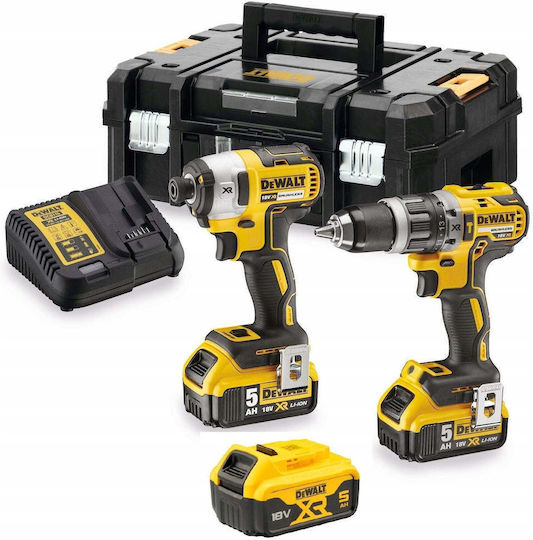 DEWALT DCK266P3T Комплект Ударна Бормашина и Ударна Отвертка Brushless 18V с 3 Батерии 5Ah и Калъф