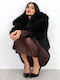 Short Women's Black Fur