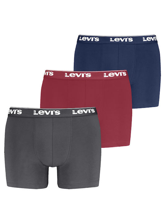 Levi's Boxeri pentru bărbați Grey/red/blue 3Pack