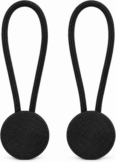 Magnetic Black Tie-Back 2 Pieces