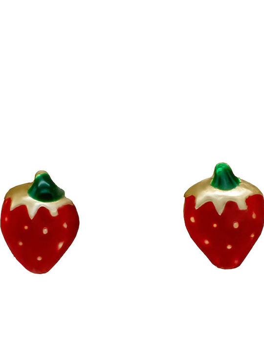Savvas Design Erdbeeren Kinderohrringe Nieten Aus Gold 9K SKO02129