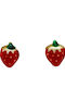 Savvas Design Erdbeeren Kinderohrringe Nieten Aus Gold 9K SKO02129