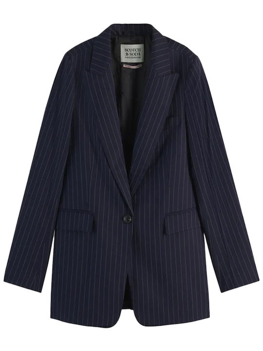 Scotch & Soda Sacou Dama Night Blue Pinstripe