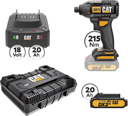 CAT DX71B Παλμικό Κατσαβίδι Μπαταρίας Brushless 18V 1x2Ah