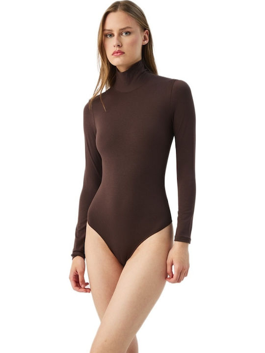 Minerva Women's Bodysuit Modal Long Sleeve Turt...