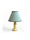 Ceramic Table Lamp for E27 Fitting with Green Shade and Base