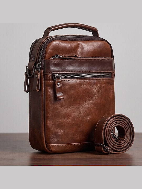 Across Leder Herren Schulter / Crossbody Braun ...