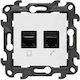Kontakt-Simon Διπλή Πρίζα Δικτύου και Τηλεφώνου RJ45/RJ11 Τύπου Cat5e σε Λευκό Χρώμα N5T12.01/11