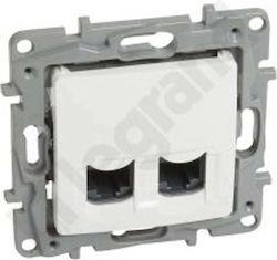 Legrand Double Network Socket Mechanism RJ45 Cat6 Type in White Colour 764574 Legrand Double Network Socket Mechanism RJ45 Cat6 Type in White Colour 764574