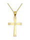 Papoulidis Jewellery Женски Златен Кръст 14 Карата Двулицев Без Верижка