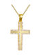 Papoulidis Jewellery Женски Златен Кръст 14 Карата Двулицев Без Верижка
