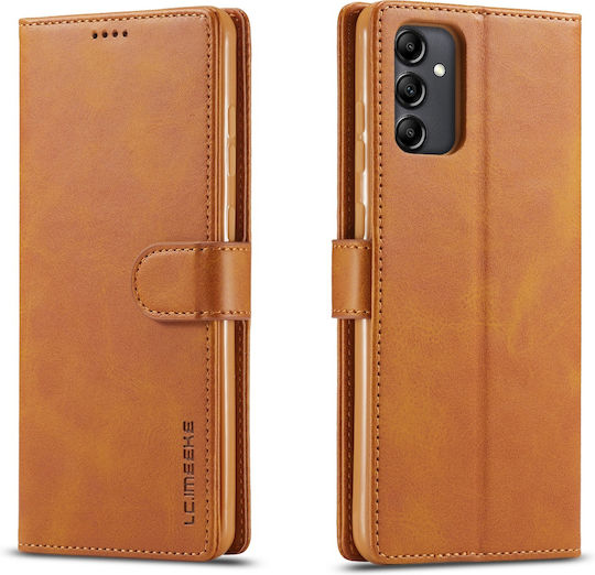 L.c Imeeke Samsung Galaxy A14 4g/5g Premium Leather Wallet Yellow Mobile Phone Case