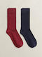 Gant Ανδρικές Κάλτσες με Σχέδια Darkred 2Pack