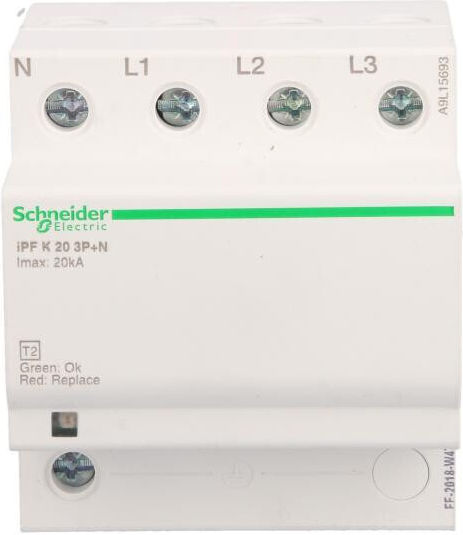 Schneider Electric Мълниезащитен Панел Тип T2 Четириполюсен Максимален Разряден Ток 20kA