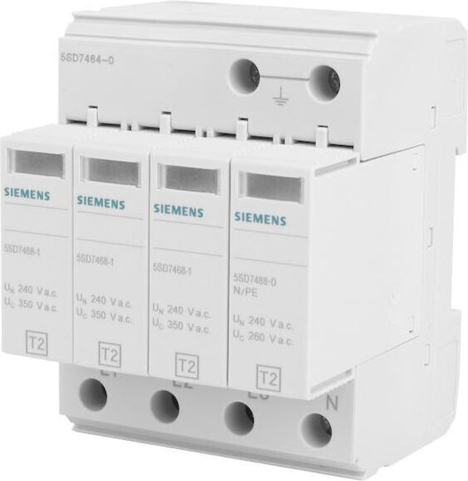 Siemens Мълниезащитен Панел Тип T2 Четириполюсен Максимален Разряден Ток 40kA