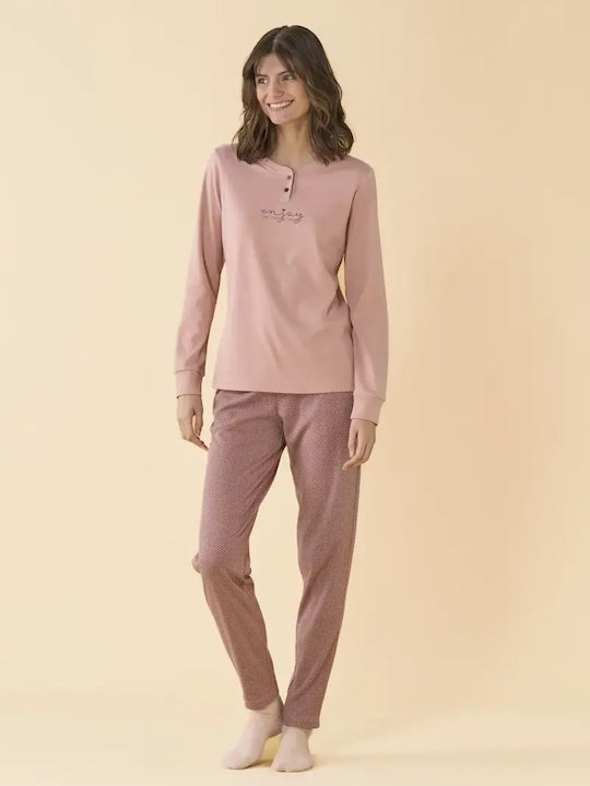 Noidinotte Winter Women's Pyjamas Set Dusty Rose Noidinotte Winter Women's Pyjamas Set Dusty Rose