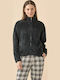 Noidinotte Winters Damen Schlafanzug Strickjacke Schwarz