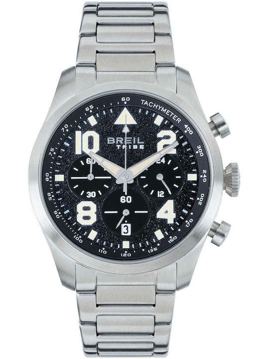 Breil Men's Battery Chronograph Watch With Silver Steel Bracelet