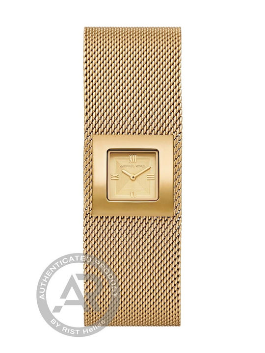 Michael Kors Darrington Womens Battery Watch with Gold Metal Bracelet