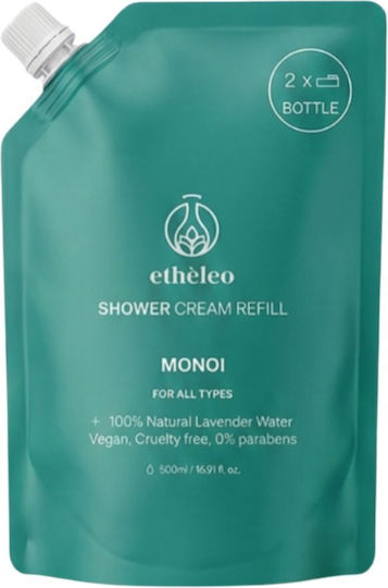 Etheleo Monoi Nachfüllung Entspannendes Cremiges Schaumbad mit Duft Lavendel 500ml