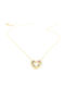 Necklace With Heart Design From Gold Plated Silver With Zircon