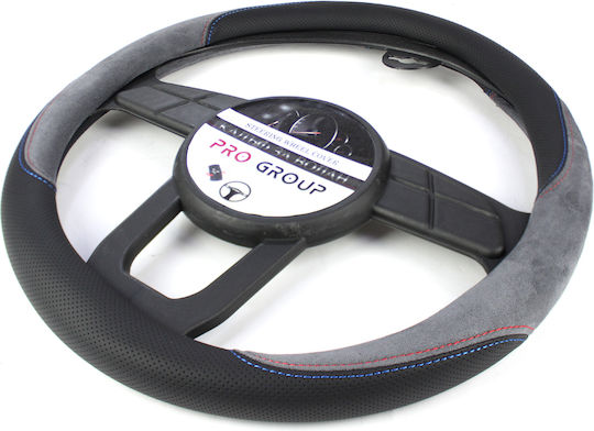 Juyee Auto Lenkradabdeckung 38 cm Schwarz Grau Blau Rot Naht
