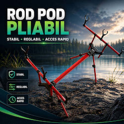 Foldable Rod Pod Fishing Rods Red Black