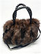 Braune Damen-Tote aus Fell