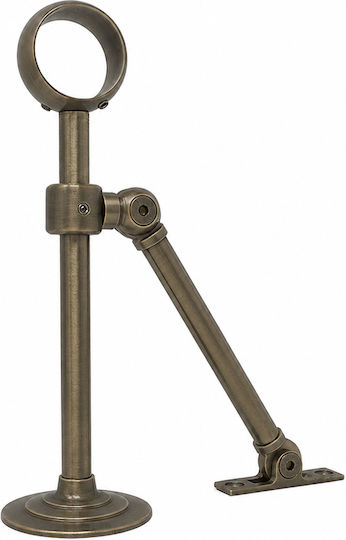 Brass Support For Railing Pipe Ø35 17cm Matte Antique Metalor 075-2217