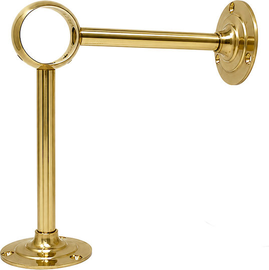 Double Support Brass Handrail Tube Ø35 17cm Gold Metalor 075-1317