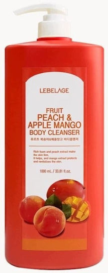 Lebelage Frucht Pfirsich & Apfel Mango Feuchtigkeitsspendender Schaumreiniger mit Duft Tropische Früchte 1000ml