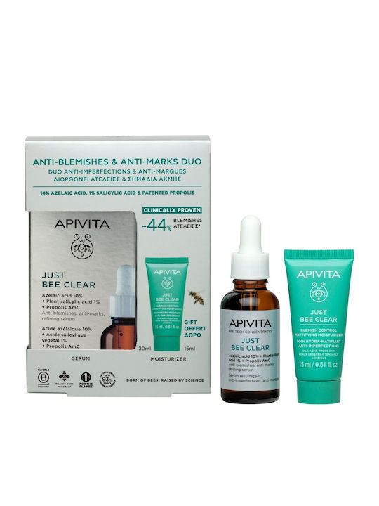 Apivita Antiblemishes & Antimarks Skin Care Set for Acne & Moisturizing 2 Pieces