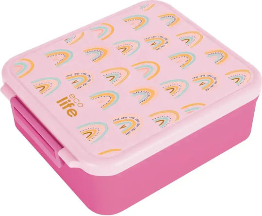 Ecolife Plastic Kids Food Container 1.7lt Rainbow Love
