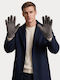 Graue Herren Leder-Handschuhe mit Berührung G9531